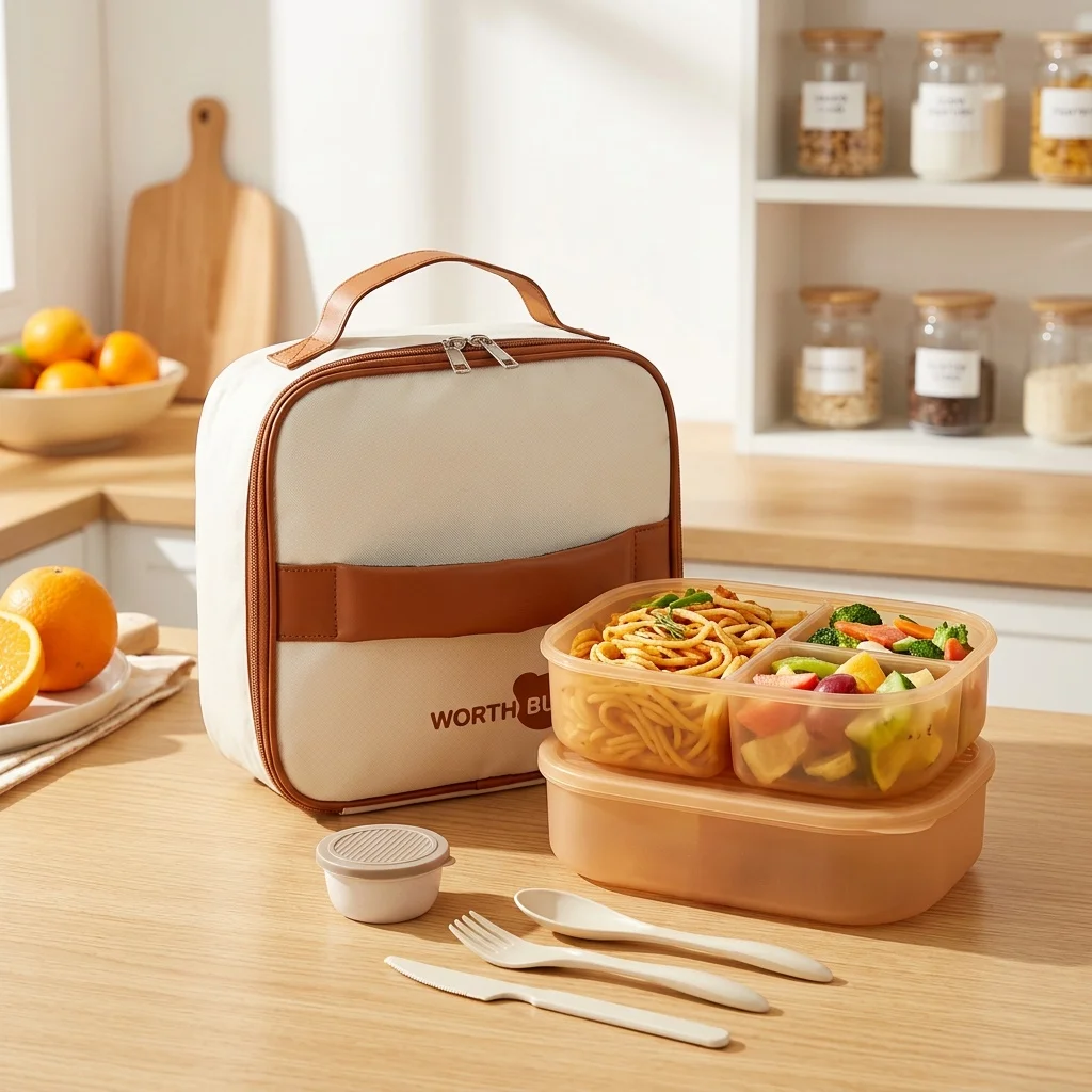 Food Storage With Dividers - Boîte à bento en plastique amovible,