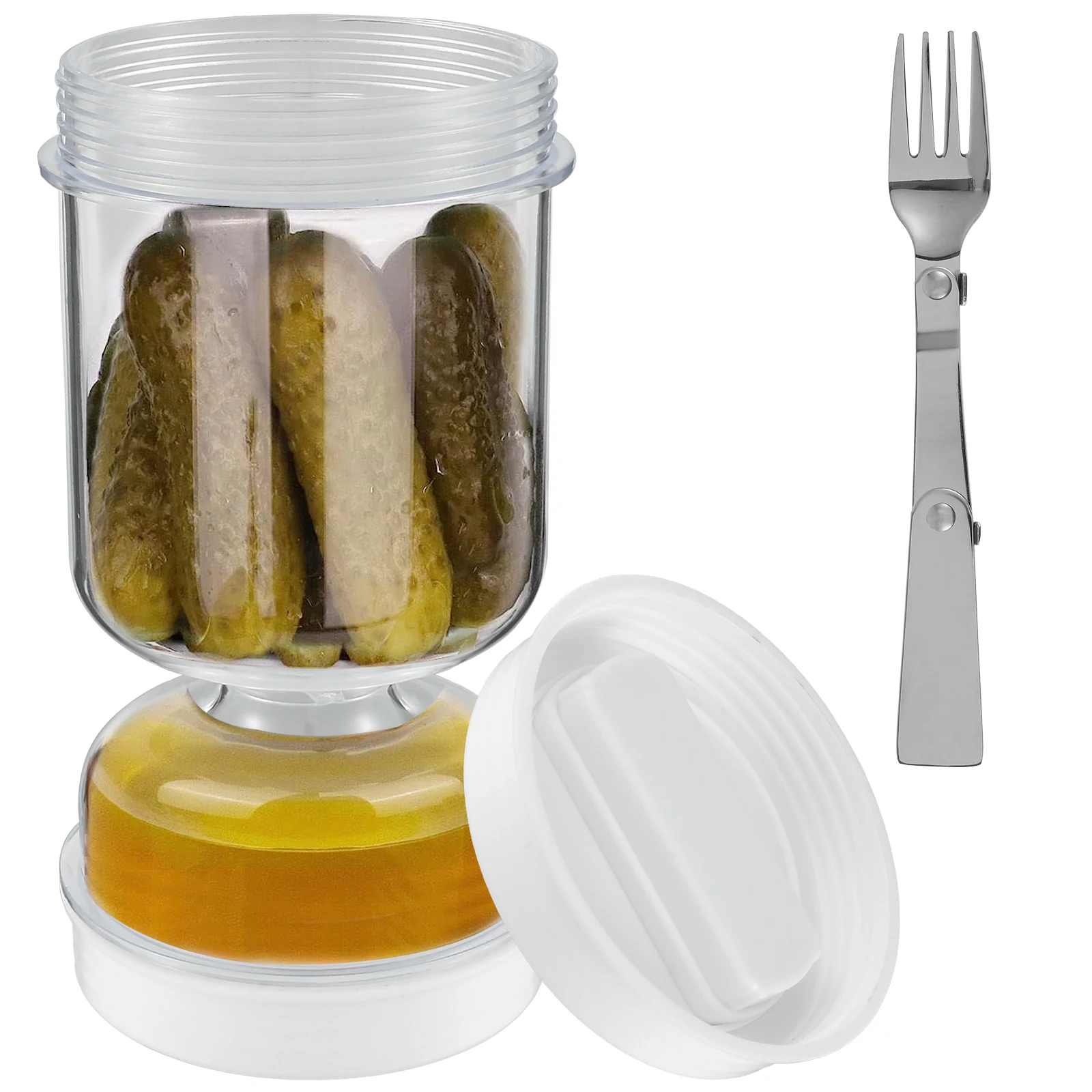 Food Storage With Dividers - Pot de cornichons avec fourchettes, distributeur