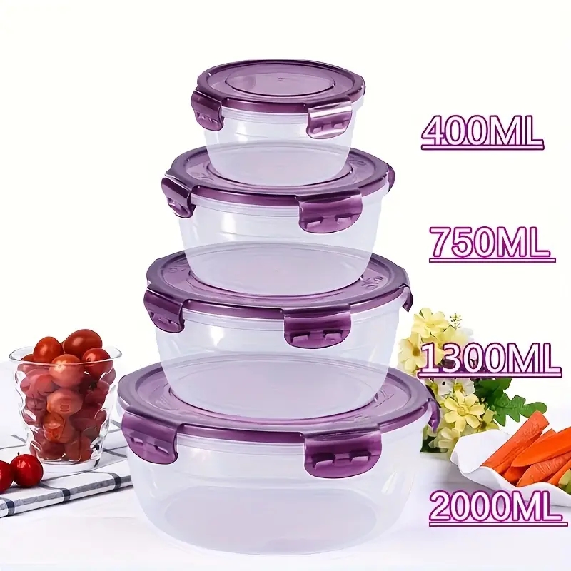 Food Storage Meals - 4 contenants alimentaires en plastique, boîtes