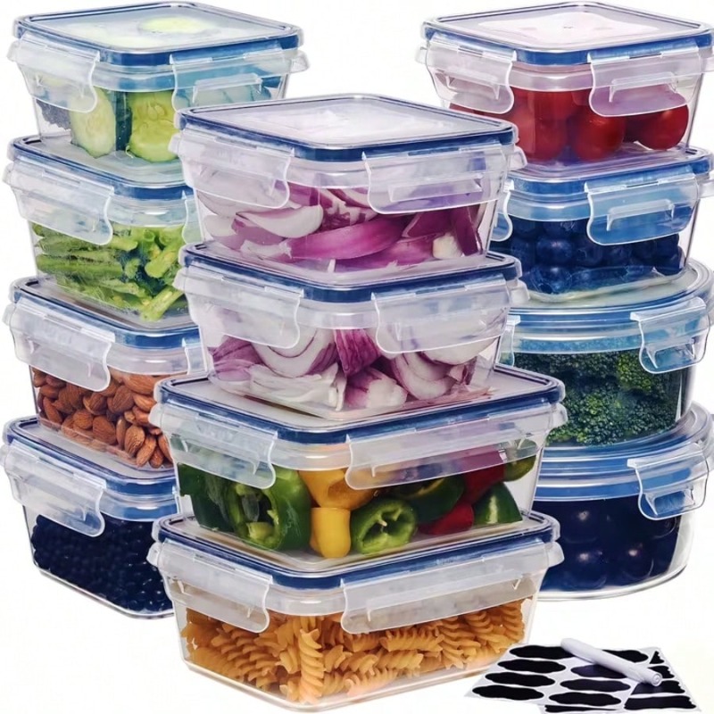 Food Storage Labels - Ensemble de 12 boîtes de conservation