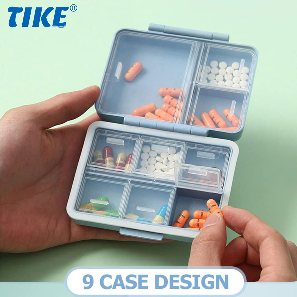 Food Storage With Dividers - Pilulier de voyage à 9 compartiments,